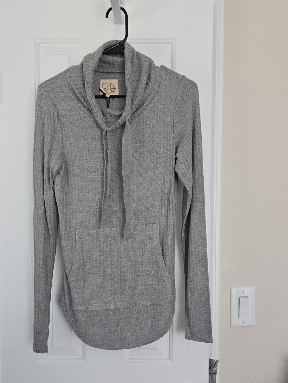 Chaser  Waffle Funnell Pullover with Kangaroo Pocket